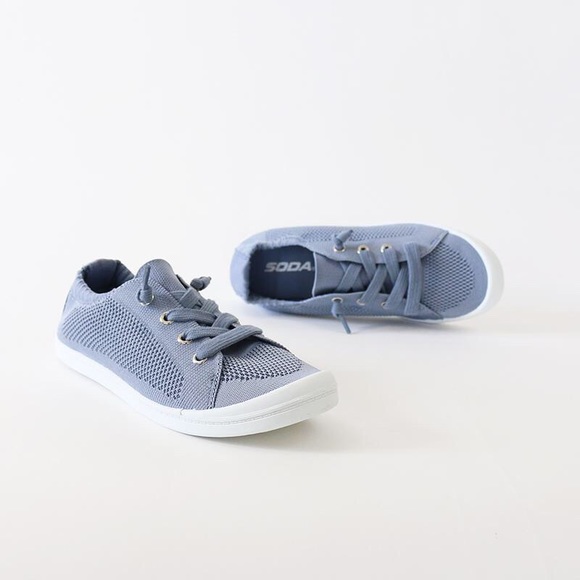 zubin blue mesh knit sneakers - Picture 2 of 8